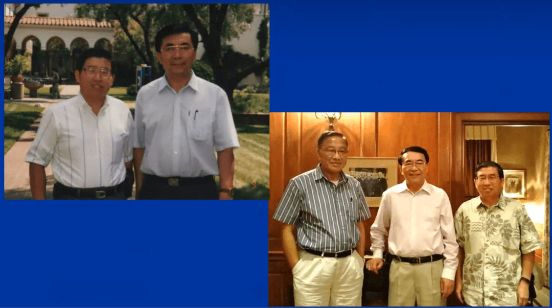 两张照片,左边两名亚洲男士在户外,右边三名亚洲男士在室内。